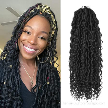 20inches Goddess Faux Locs Passion Twist Braids Hair Long Curly Black Brown Crochet Braiding Hair Synthetic Hair Extensions